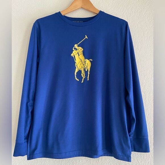 Polo Ralph Lauren Proformance Boys XL 18-20 Big Pony long sleeve T Royal Blue - Picture 3 of 9